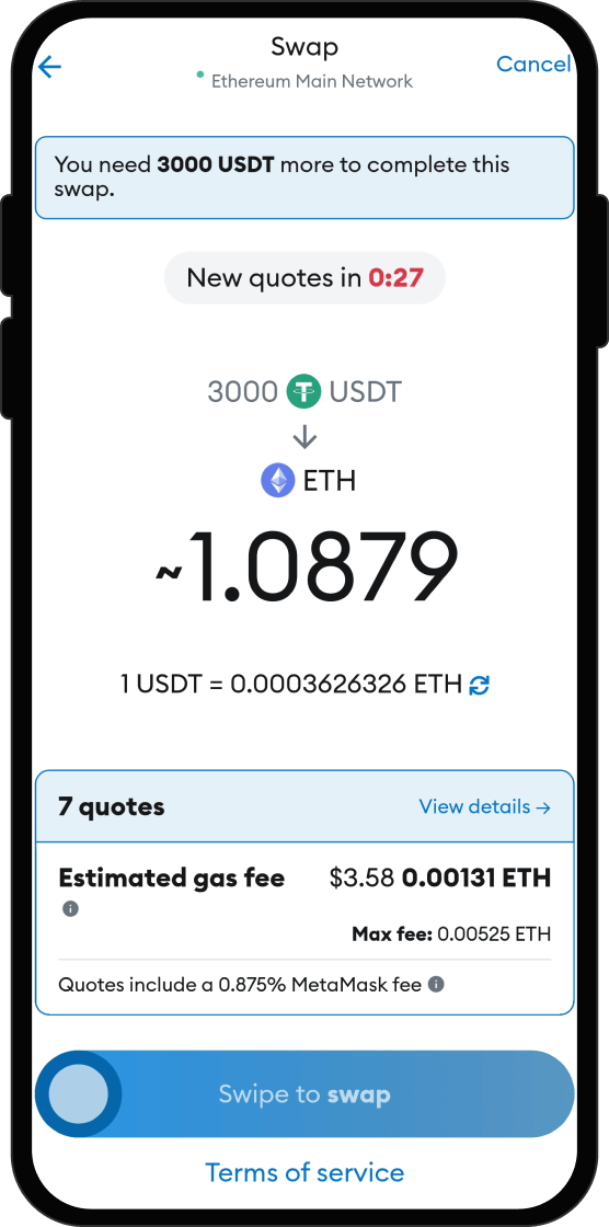 Swap Your USDT for Upfront Protocol